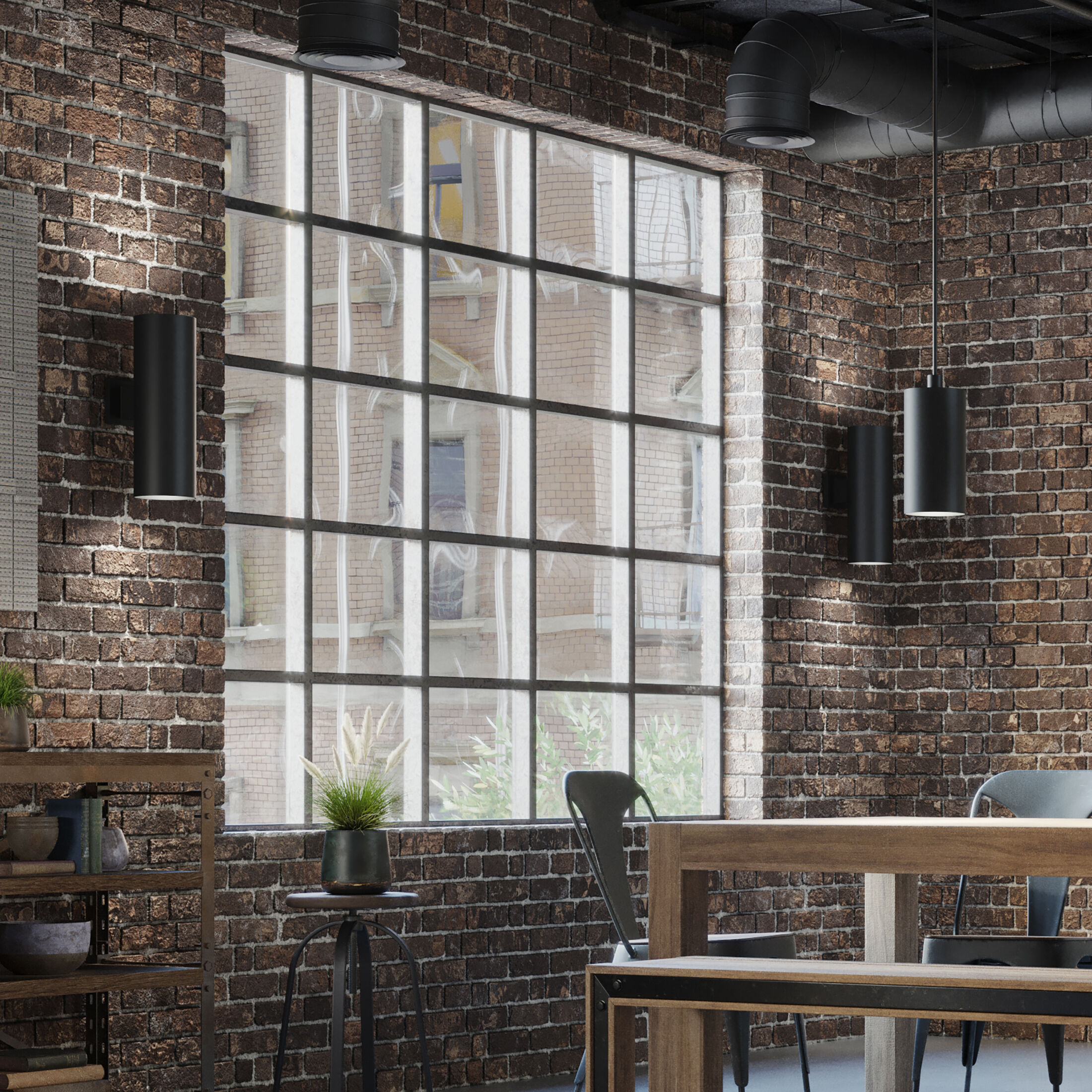 Cylinder 1 Light 6 inch Black Outdoor Ceiling Mount Cylinder in Standard Lamping